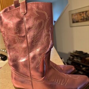 Pink Metallic Cowboy Boots